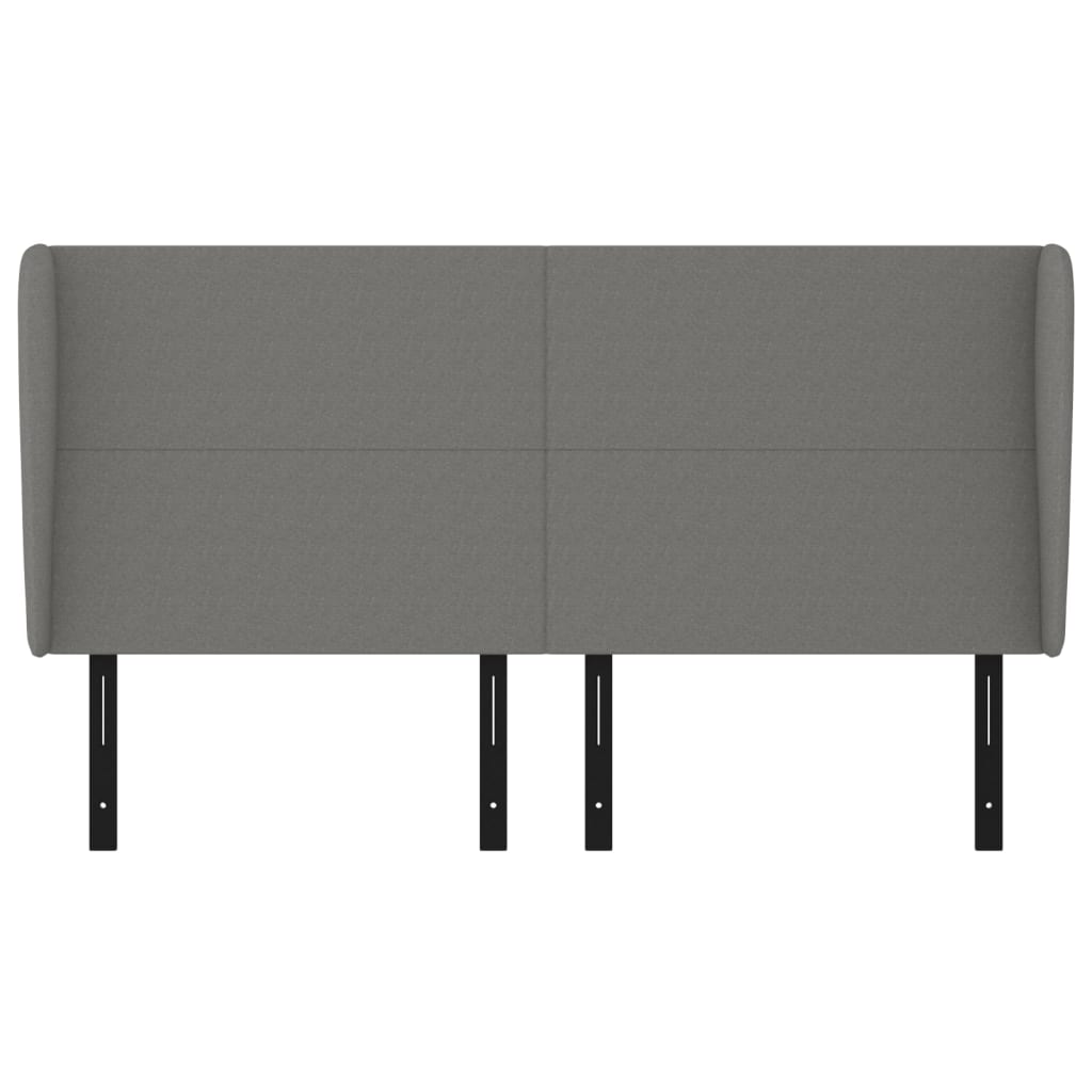 Headboard with Ears Dark Gray 72"x9.1"x46.5"/50.4" Fabric