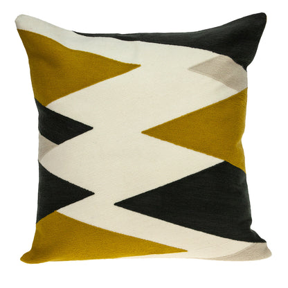 20" White and Black Cotton Throw Pillow