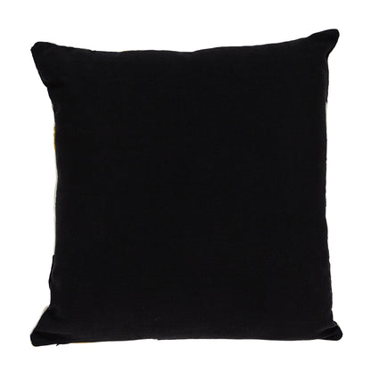 20" Black and Yellow Cotton Throw Pillow