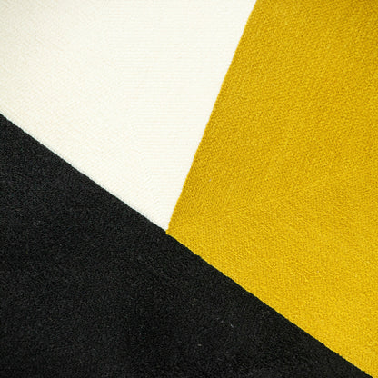 20" Black and Yellow Cotton Throw Pillow