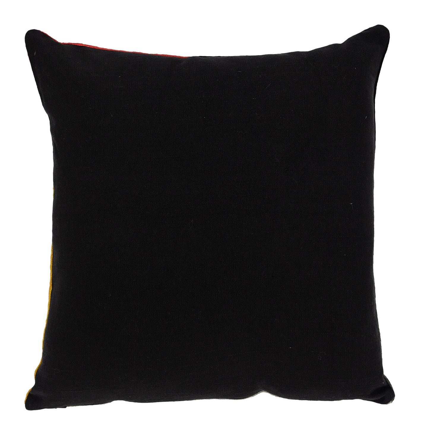 20" Mustard Yellow and Black Cotton Throw Pillow