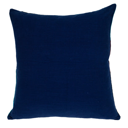 20" Blue and White Cotton Throw Pillow