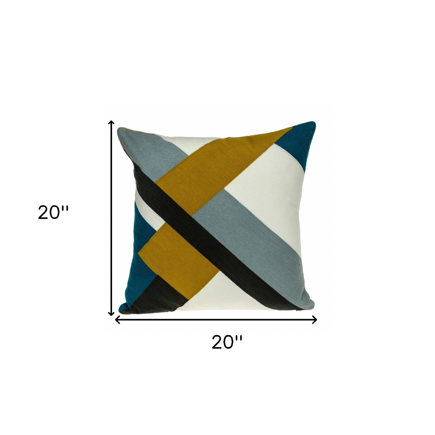 20" Brown and Black Cotton Throw Pillow