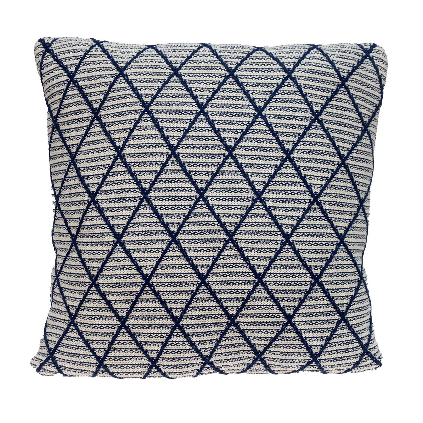 20" x 20" Blue Argyle Transitional Accent Throw Pillow