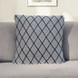 20" x 20" Blue Argyle Transitional Accent Throw Pillow