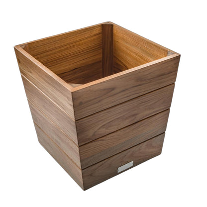 12" Brown Solid Teak Wood Indoor Outdoor Square Planter Box