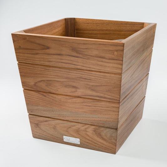 12" Brown Wood Indoor Outdoor Square Planter Box