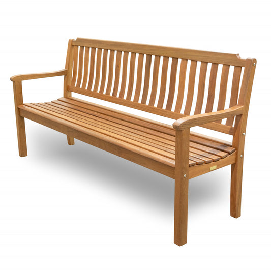 72" Teak Solid Wood Garden Bench