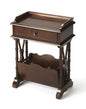 24" Dark Brown Solid and Manufactured Wood End Table With Drawer And Shelf With Magazine Holder