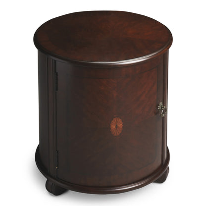 24" Dark Brown Round End Table