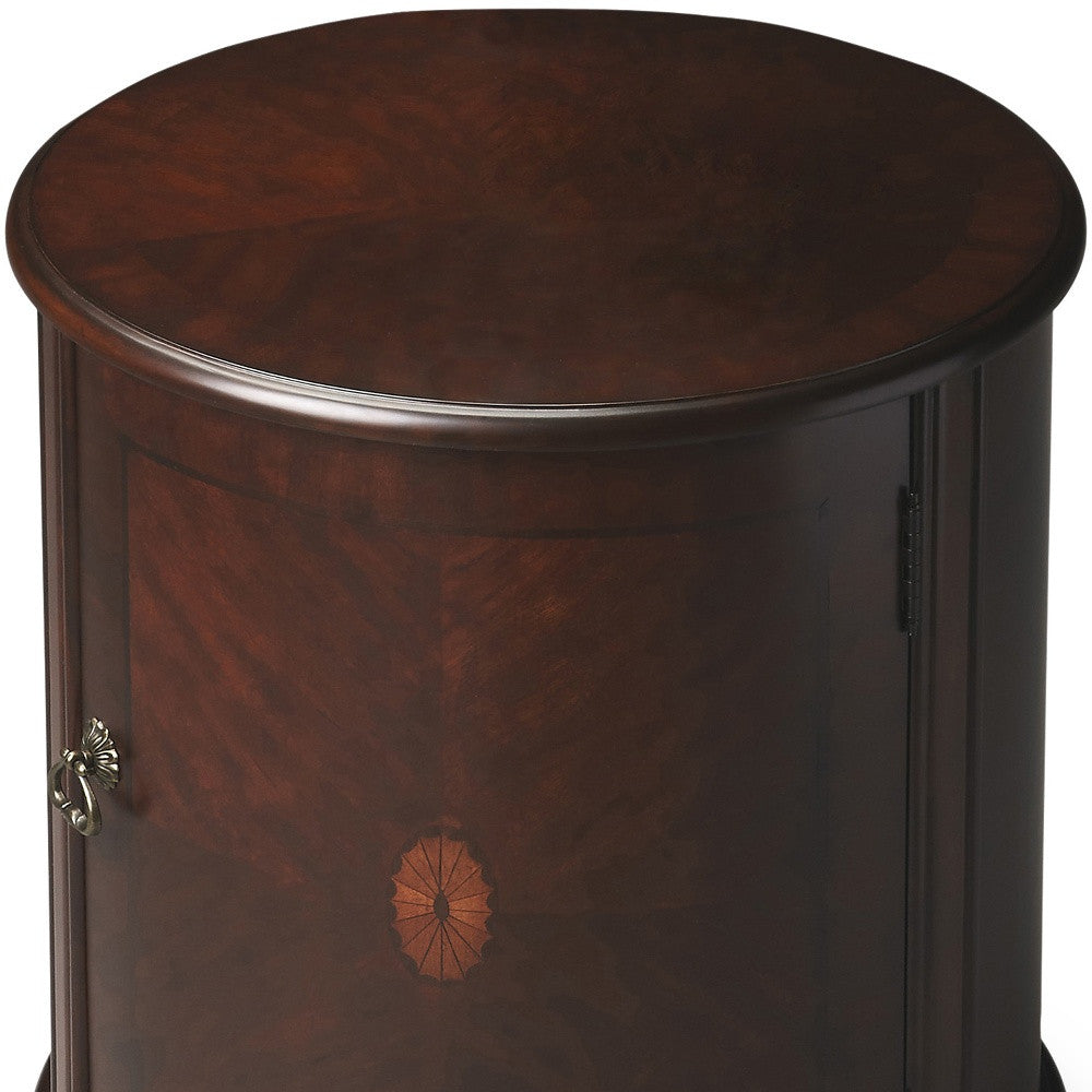 24" Dark Brown Round End Table