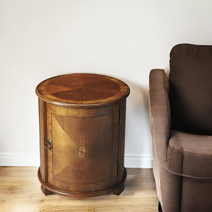 24" Brown Round End Table