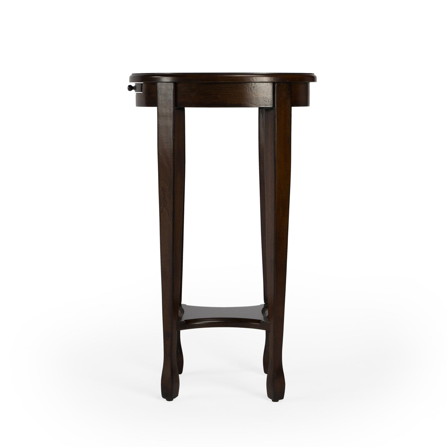 26" Chestnut Oval End Table With Shelf