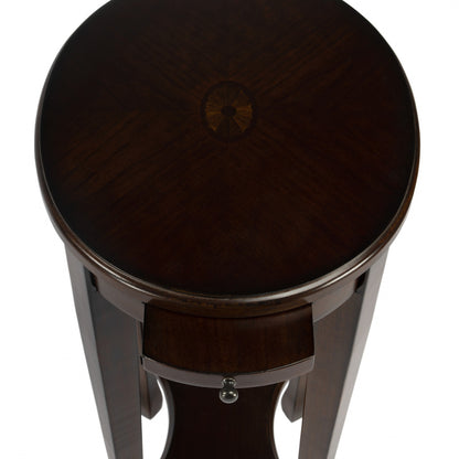 26" Chestnut Oval End Table With Shelf