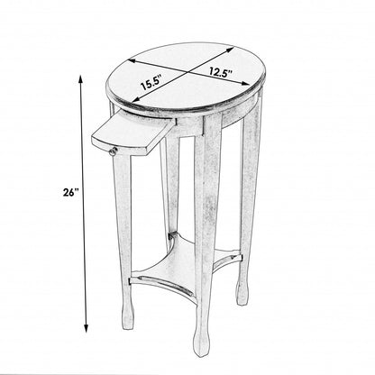 26" Chestnut Oval End Table With Shelf