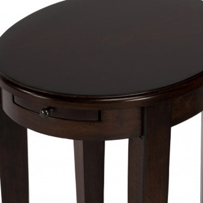 26" Chestnut Oval End Table With Shelf