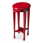 26" Red Manufactured Wood Oval End Table With Shelf