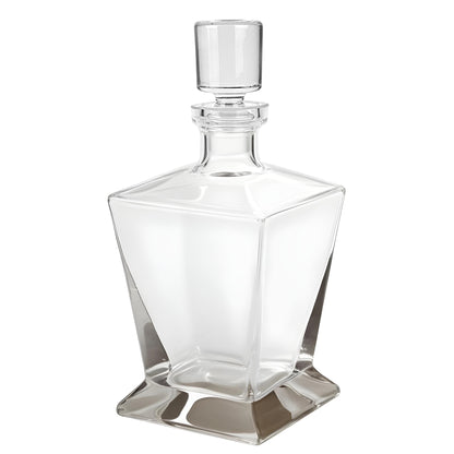 34 oz. Clear Mouth Blown Crystal Glass Liquor Decanter