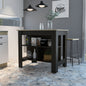 Modern Black Wengue and Light Oak Kitchen Island