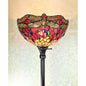 69" Brown Traditional Shaped Floor Lamp With Red Yellow And Brown Dragonfly Stained Glass Dome Shade