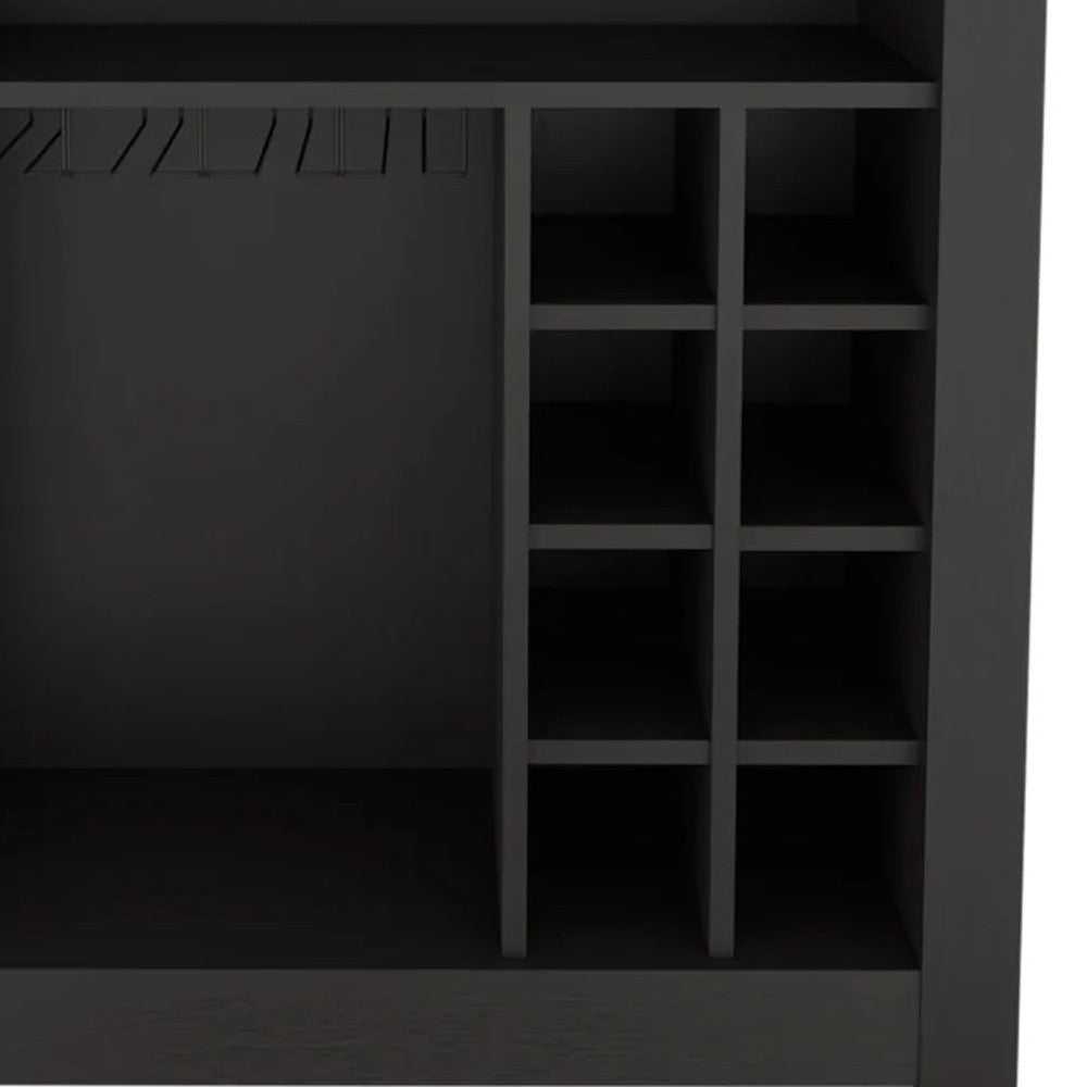 Black Bar Cart With Wine Storage