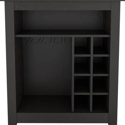 Black Bar Cart With Wine Storage