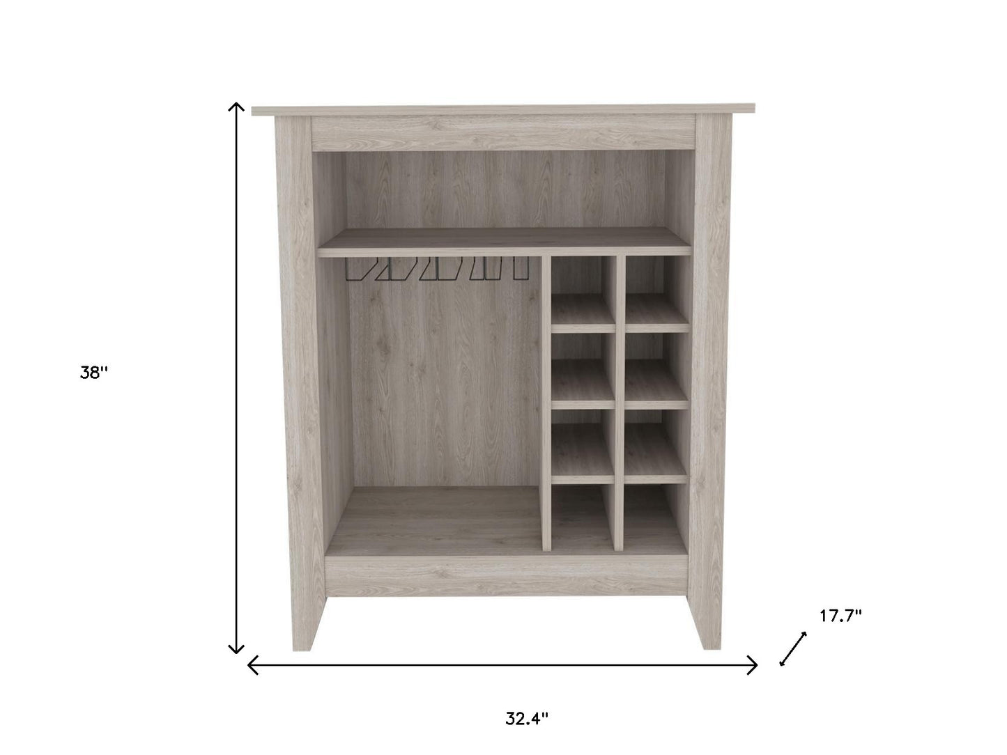 Light Gray Bar Cart With Wine Storage