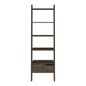 70" Brown Five Tier Ladder Bookcase with A Drawer