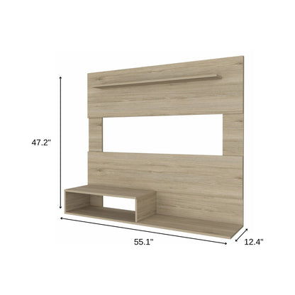 55" Light Pine Open Shelving Entertainment Center