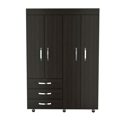 47" Black Three Drawer Combo Dresser