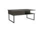 41" Gray And Onyx Metal Lift Top Coffee Table With Two Shelves