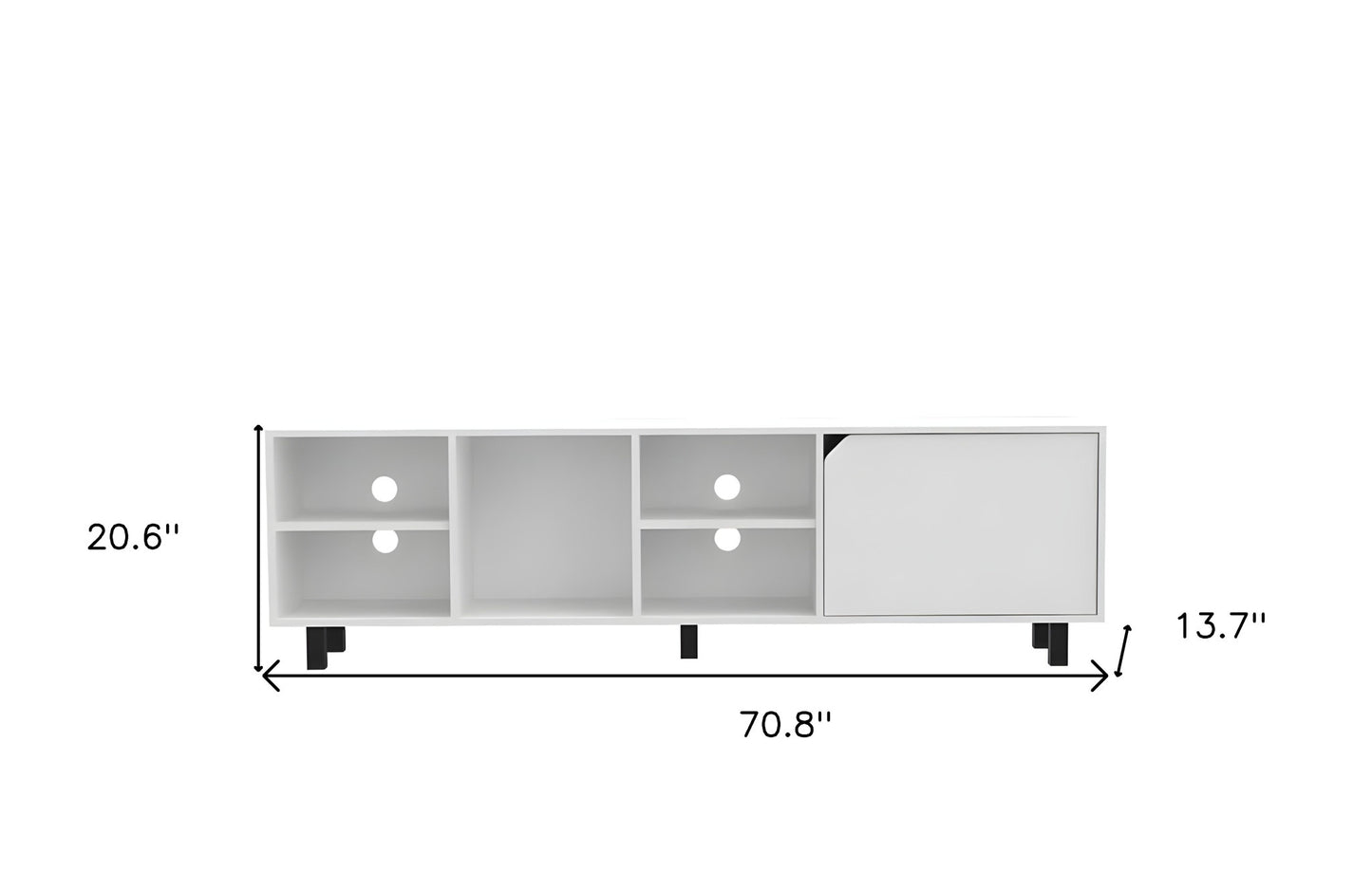 71" White Open shelving TV Stand