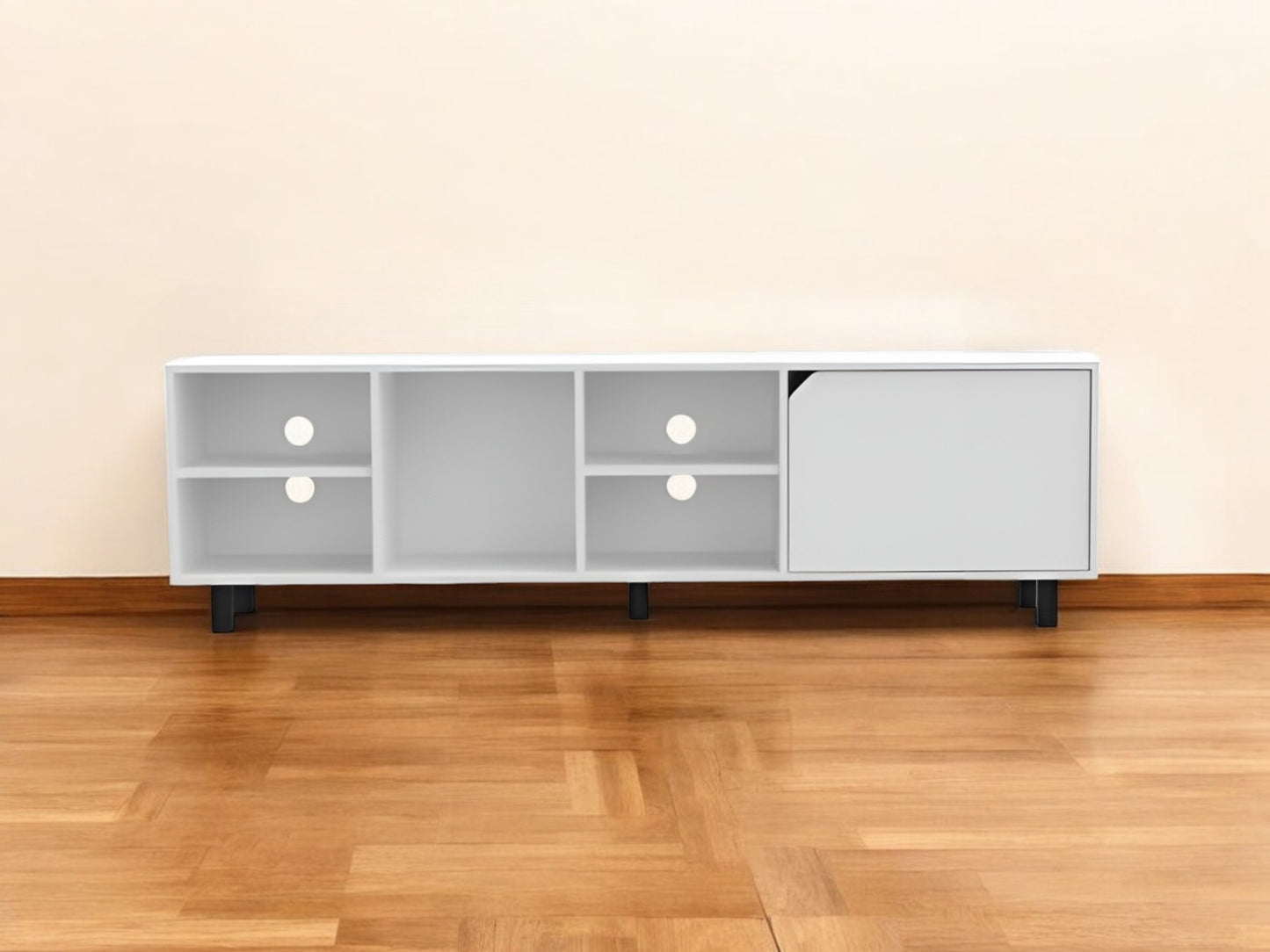 71" White Open shelving TV Stand