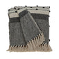 52" X 67" Beige and Black Woven Wool Throw Blanket