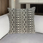 20" Beige and Black Southwestern Cotton Throw Pillow With Texture