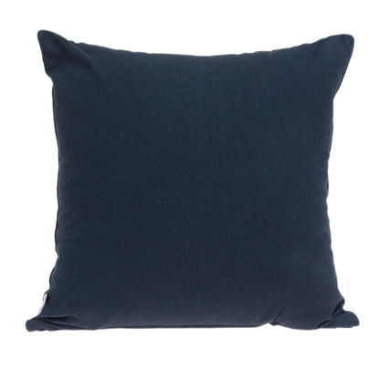 20" Blue and White Cotton Throw Pillow