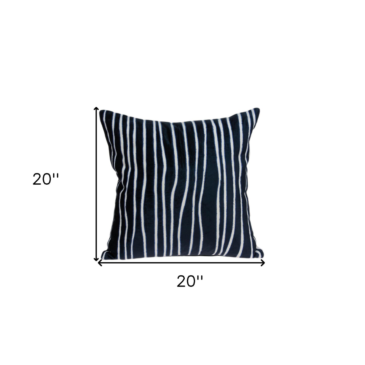 20" Blue and White Cotton Throw Pillow