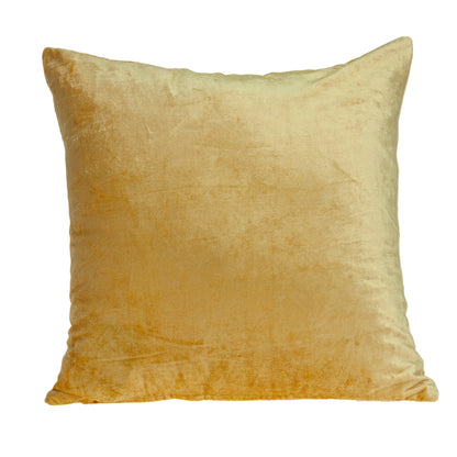 22" Yellow Cotton Blend Throw Pillow