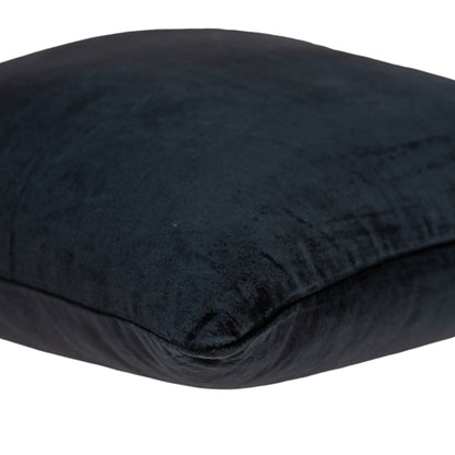 22" Black Cotton Blend Throw Pillow