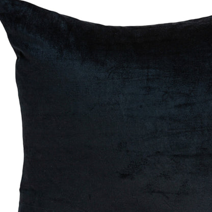 22" Black Cotton Blend Throw Pillow