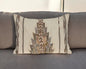 14" X 20" Beige Cotton Throw Pillow