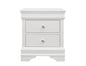 24" White Shagreen Two Drawer Solid Wood Nightstand