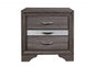 27" Gray Two Drawer Nightstand