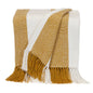 Mustard Woven Cotton Striped Throw Blanket