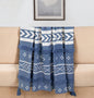 Blue Woven Cotton Striped Throw Blanket