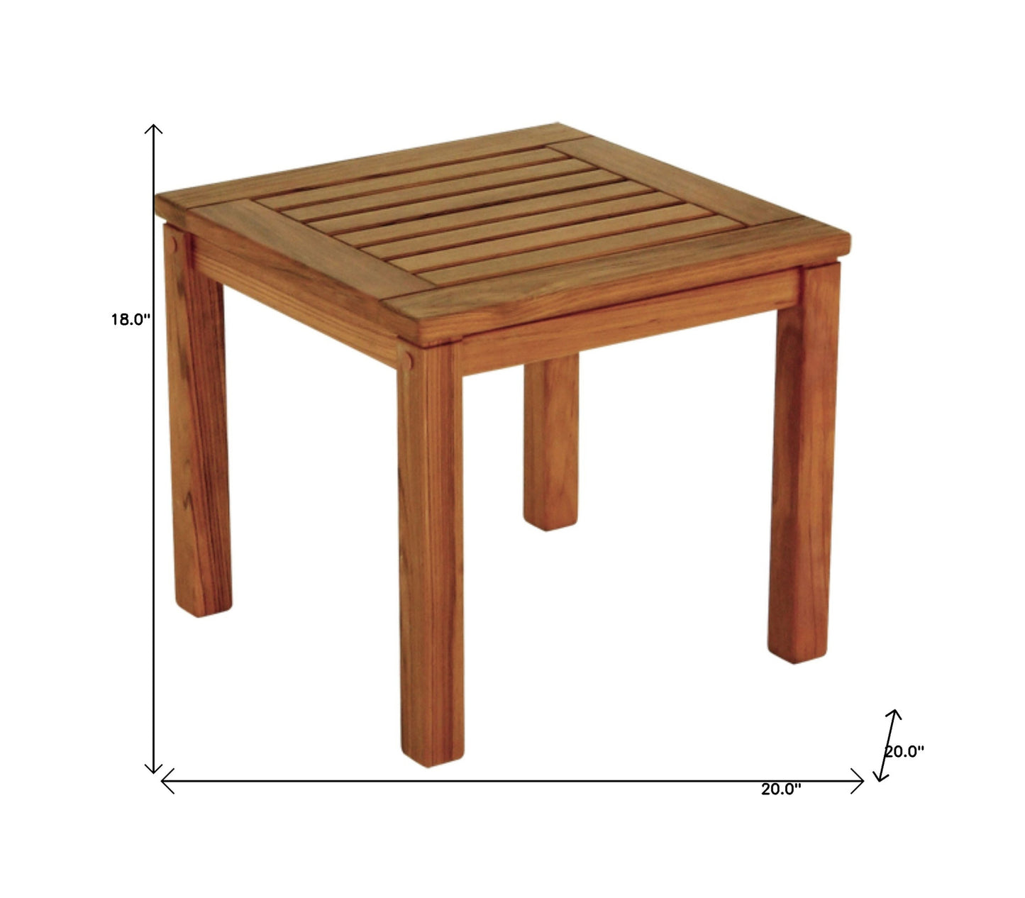 18" Brown Solid Wood Square End Table