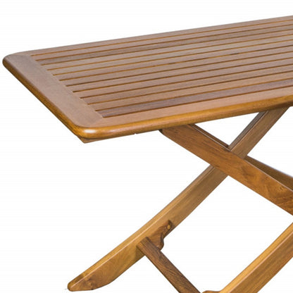 43" Brown Solid Wood Folding Outdoor Picnic Table