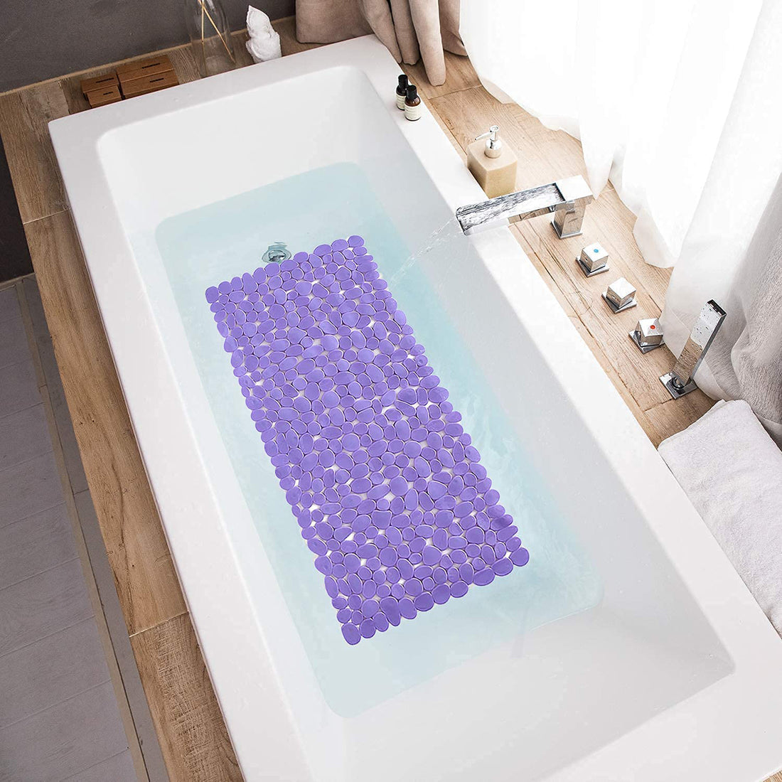 35" Purple Spa Pebbles Non Slip Bathtub Mat