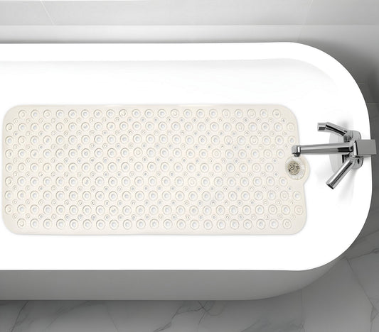 40" Ivory Beige Bubbles Non Slip Bath Mat