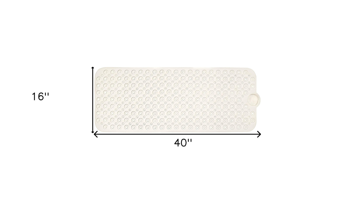 40" Ivory Beige Bubbles Non Slip Bath Mat